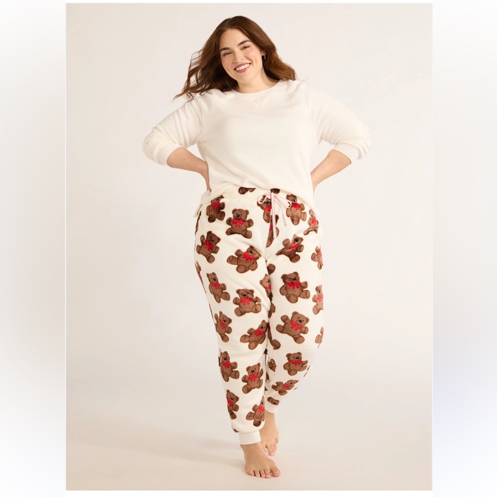Joyspun Women's Plush Sleep Jogger Pants